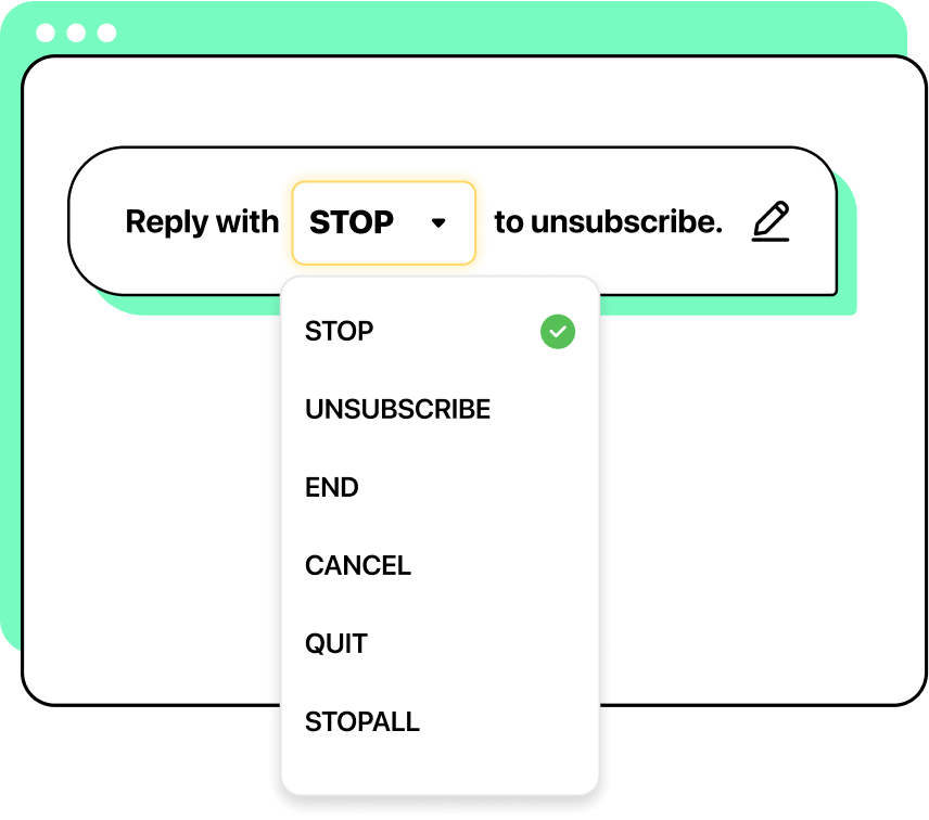 Adding opt-out language to a text message using Heymarket
